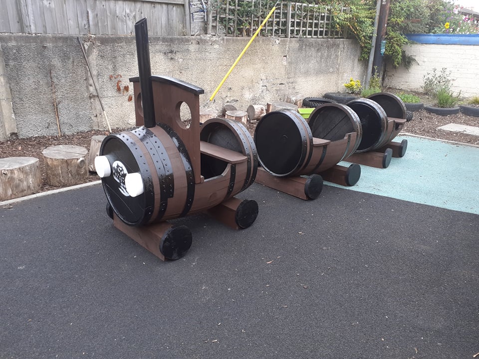 Whisky Barrel Train Set